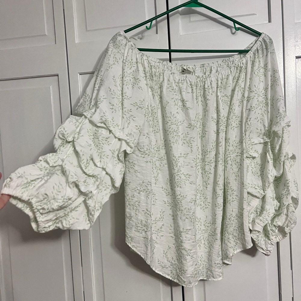 Cato top. Size Large. Like new. Super cute sleeves.